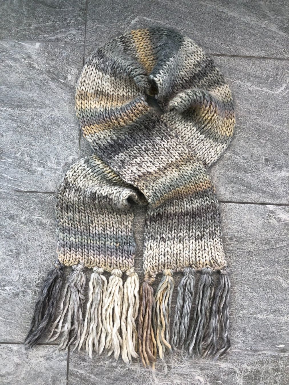 Foulard & Sciarpe: Warmer Strickschal in Naturtönen – Usato da Baar venduto da alexisbeads 1