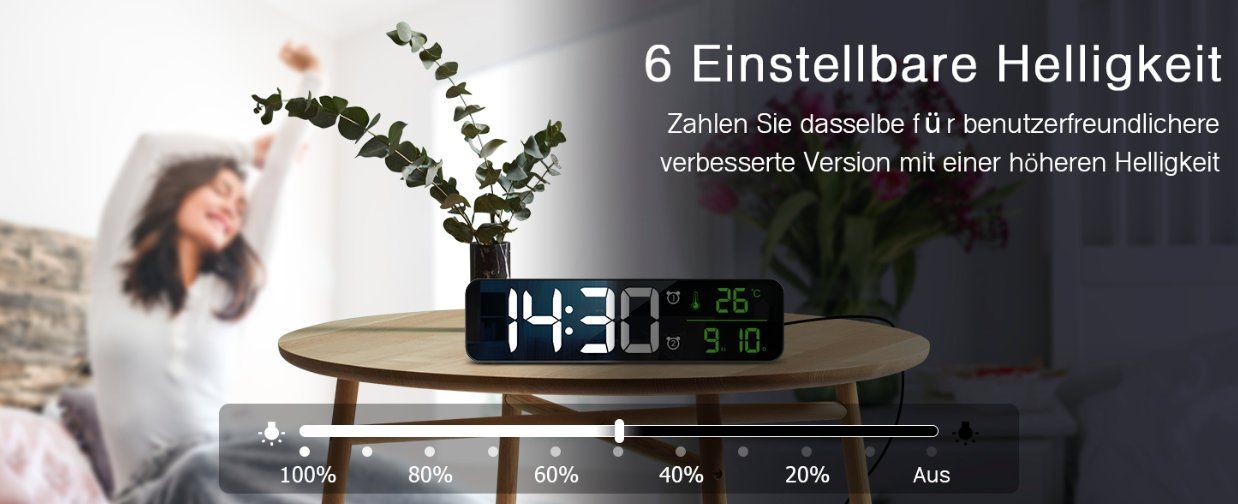 Sveglie: Digital Großes LED-Display Wanduhr Wecker – Nuovo e nell'imballaggio originale da Châtelaine venduto da topshop.switzerland 3