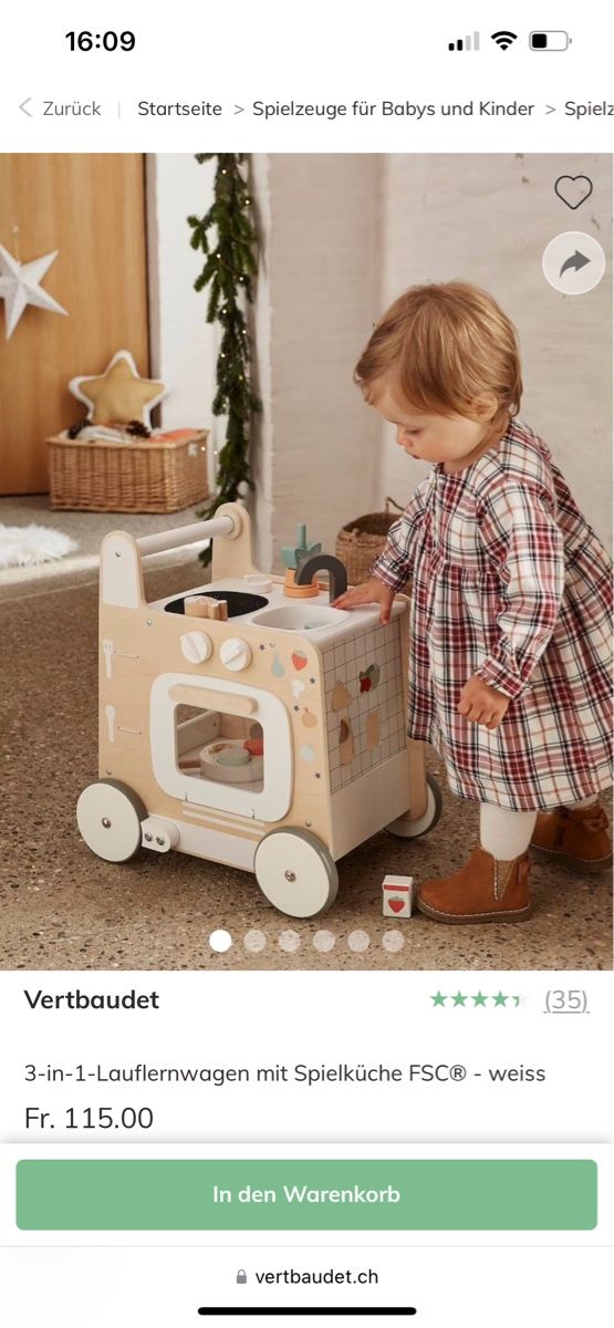 Aides à la marche: Vertbaudet. Wooden Baby Walker Kitchen – D'occasion à Luzern par kri_y772 1