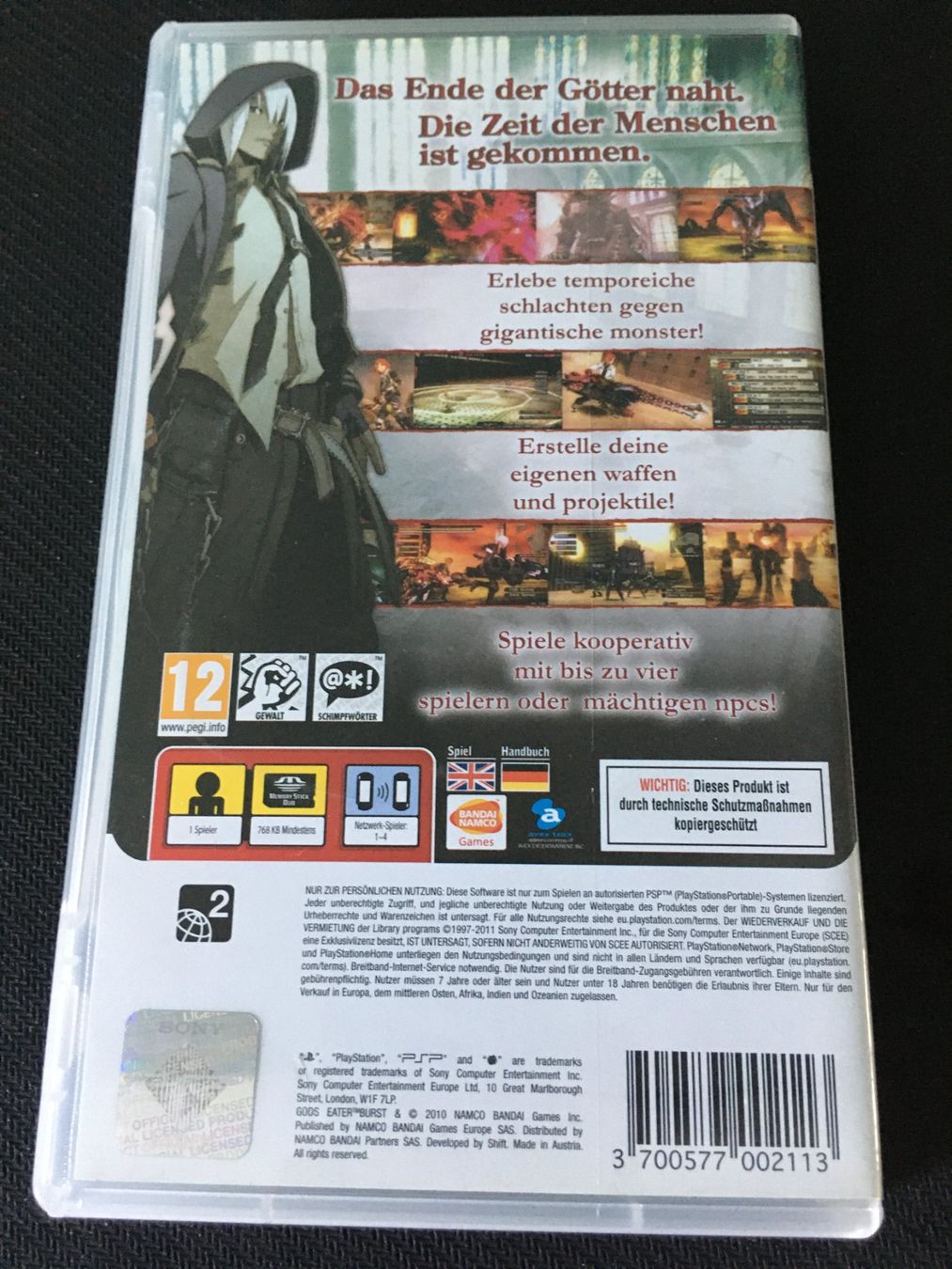 Sony Spiele: Gods Eater Burst für PSP – Gebraucht aus St.Gallen von sjosjo 1