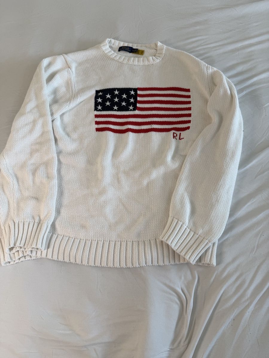 Ralph Lauren Maglioni & Felpe: Polo Ralph Lauren Pullover US Flag Grösse M Weiss – Usato da Muri b. Bern venduto da pro_f2tr