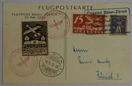 CH - Flugpost - Sonderflug - SF 25.2c mit OK Vignette