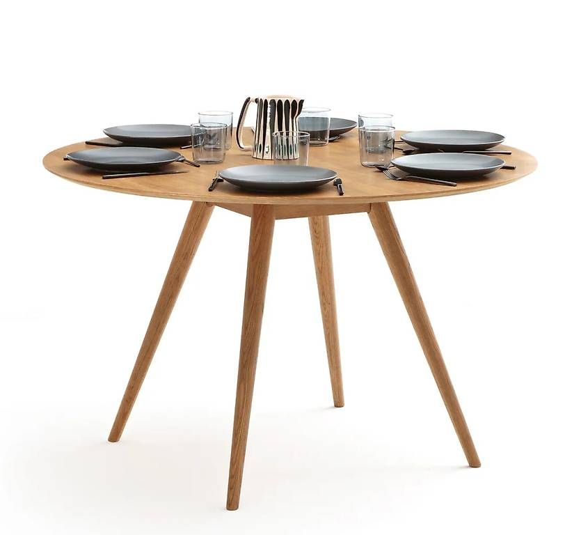 Tavoli: Table à manger, ronde, plaquée chêne – Usato da Blonay venduto da gen_7sbx 1