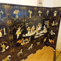 Asiatischer paravent, Raumteiler, mit echte Steine