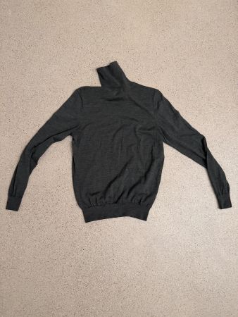 Rollkragenpullover Suitsupply Merinowolle grün/grau Grösse M