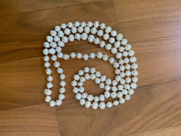 Elegante 130cm Perlenkette, echte Wildperlen!