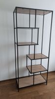 Bücherregal SEAFORD 77 x 185 cm, braun/schwarz, Industrial-L