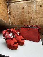 Absatzschuhe+ Tasche Wildleder Gr 38 (Buffalo) NEU