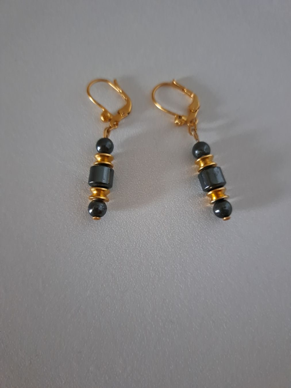Orecchini pendenti & Orecchini a lobo: Schmuck Set Hämatit Ohrringe Kette Ring Modeschmuck – Usato da Weggis venduto da Leeclipse 3