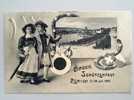 1907  Eidg. Schützenfest Zürich  Offiz. Fest-Postkarte