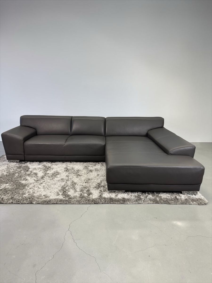 Divani: Ecksofa aus Büffelleder, Anchor Grey, mit Bettfunktion – Usato da Fehraltorf venduto da Sofalab.swiss 8