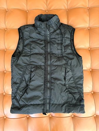Stone Island Asymmetric Velcro Gilet Weste Schwarz Grösse M