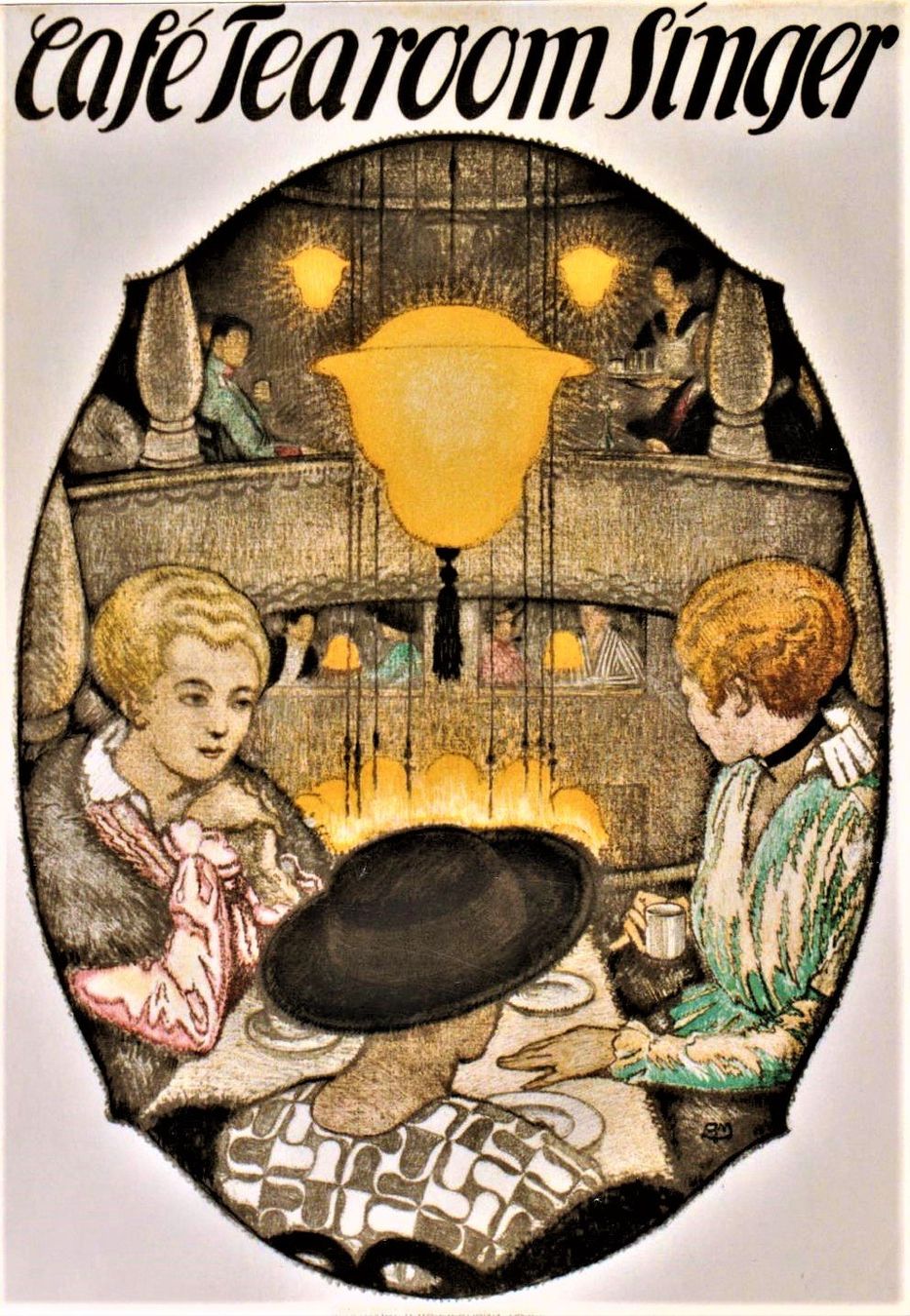Foto & Immagini: BASEL CAFE TEAROOM SINGER 1914 Mangold - Original Plakat – Usato da Blonay venduto da postercollection
