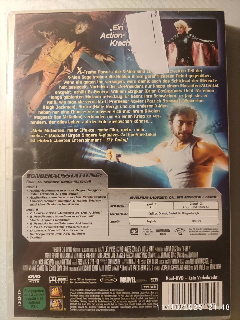 Tutti i DVDs: X-Men 2 [Special Edition] [2 DVDs] – Usato da Basel venduto da Alacant 1