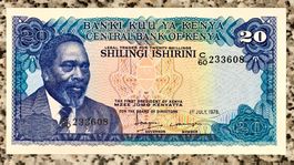 20 Shilling Kenia 1978, UNC!!! Rarität!!!
