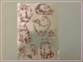 Lustige Katzen  - Silikonstempel