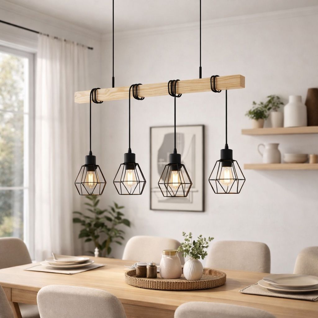 Lampadari & plafoniere: Industrial Style 4-Light Pendant - Chic Home Lighting – Nuovo (secondo la descrizione) da Unterengstringen venduto da Moazzam 1