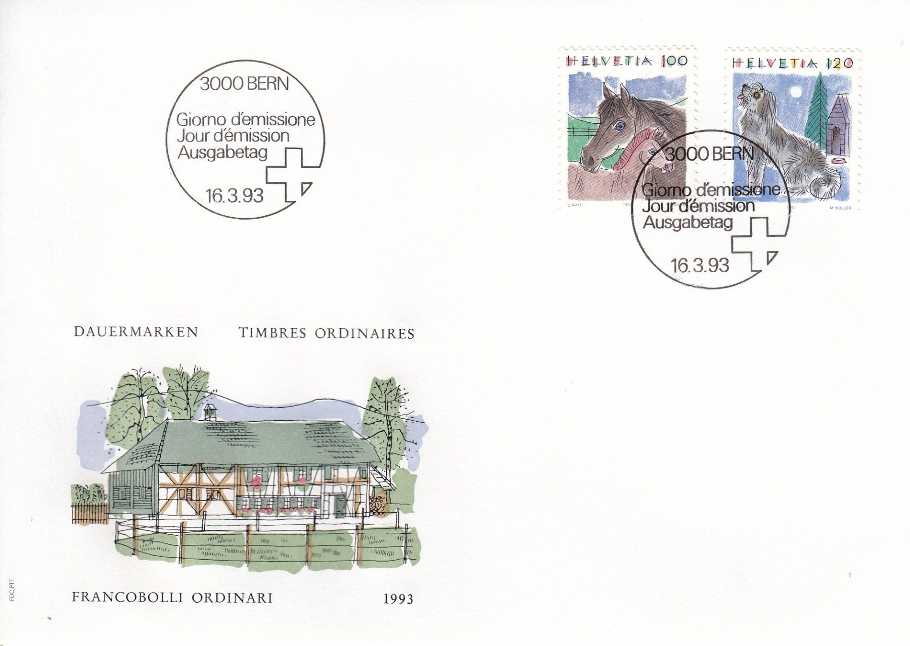 Tutti i francobolli: 1990/93 789-95 Tiere Dauermarken 4 FDC – Usato da Spreitenbach venduto da Mustang_1105 3