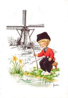 Niederländische Tracht, Kitschkarte um 1950