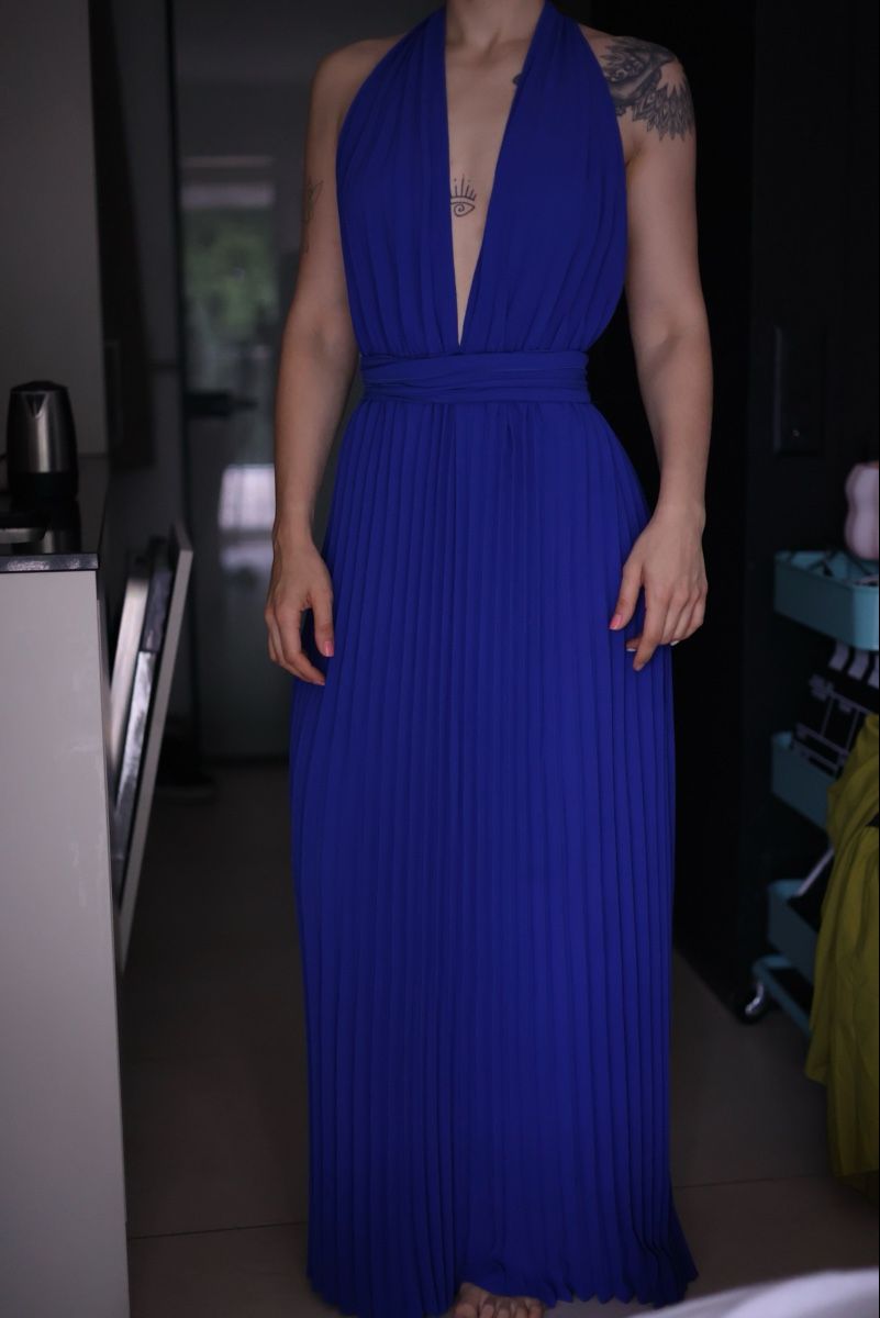 Shein Vestiti: Atemberaubendes kobaltblaues Plissee Kleid – Usato da Rümlang venduto da vla_9g7d 2