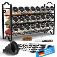 Gewürzregal Gewürzständer Gewürzorganizer mit 24 Gläsern