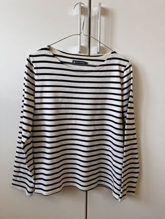 Langarmshirt Petit Bateau gestreift weiss/blau, Gr.  S