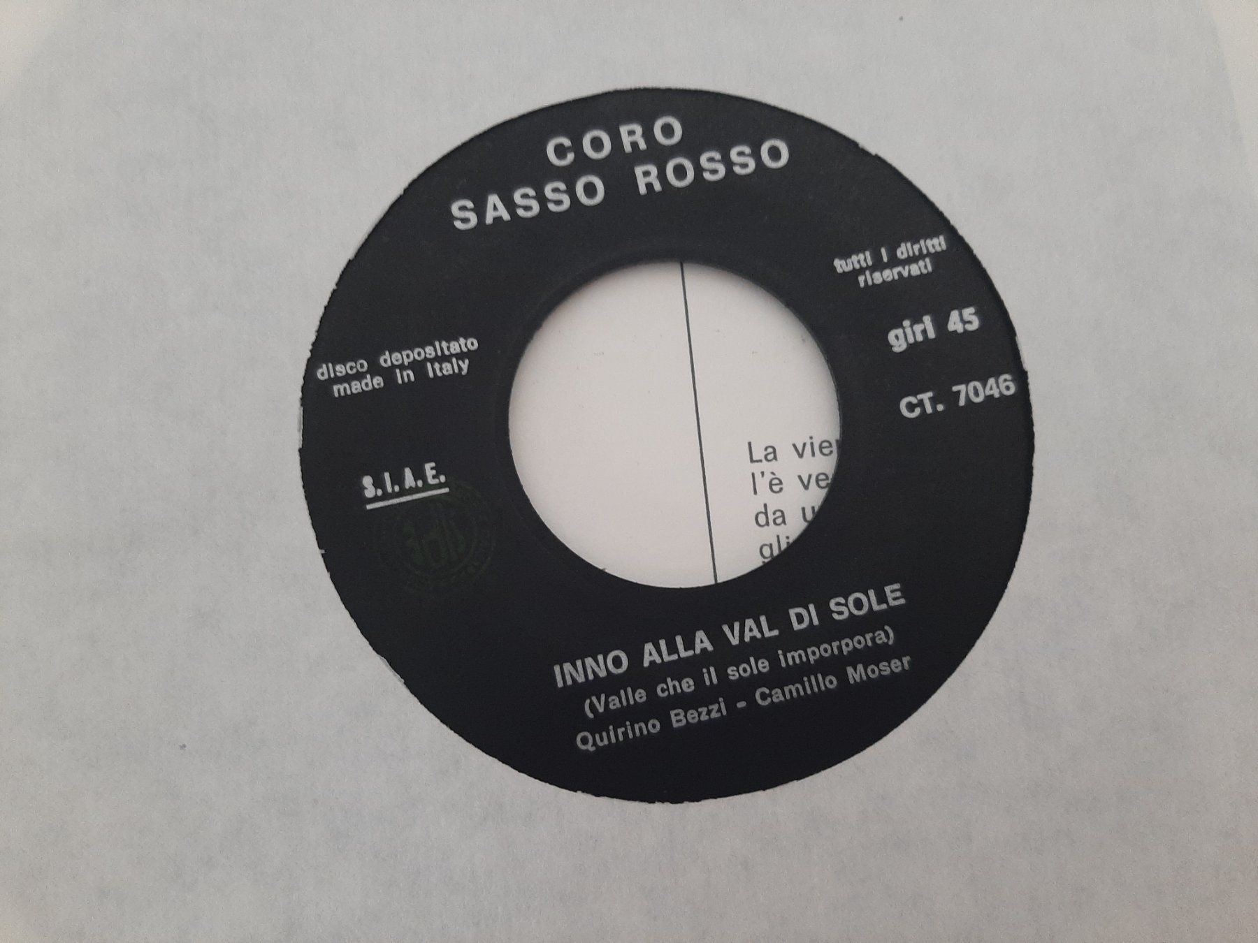 Dischi in vinile: Coro Sasso Rosso val di sole Schallplatte – Usato da Aarburg venduto da NDK 4