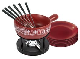 Set Fondue Formaggio Kuhn Rikon "Suisse Red" - Nuovo