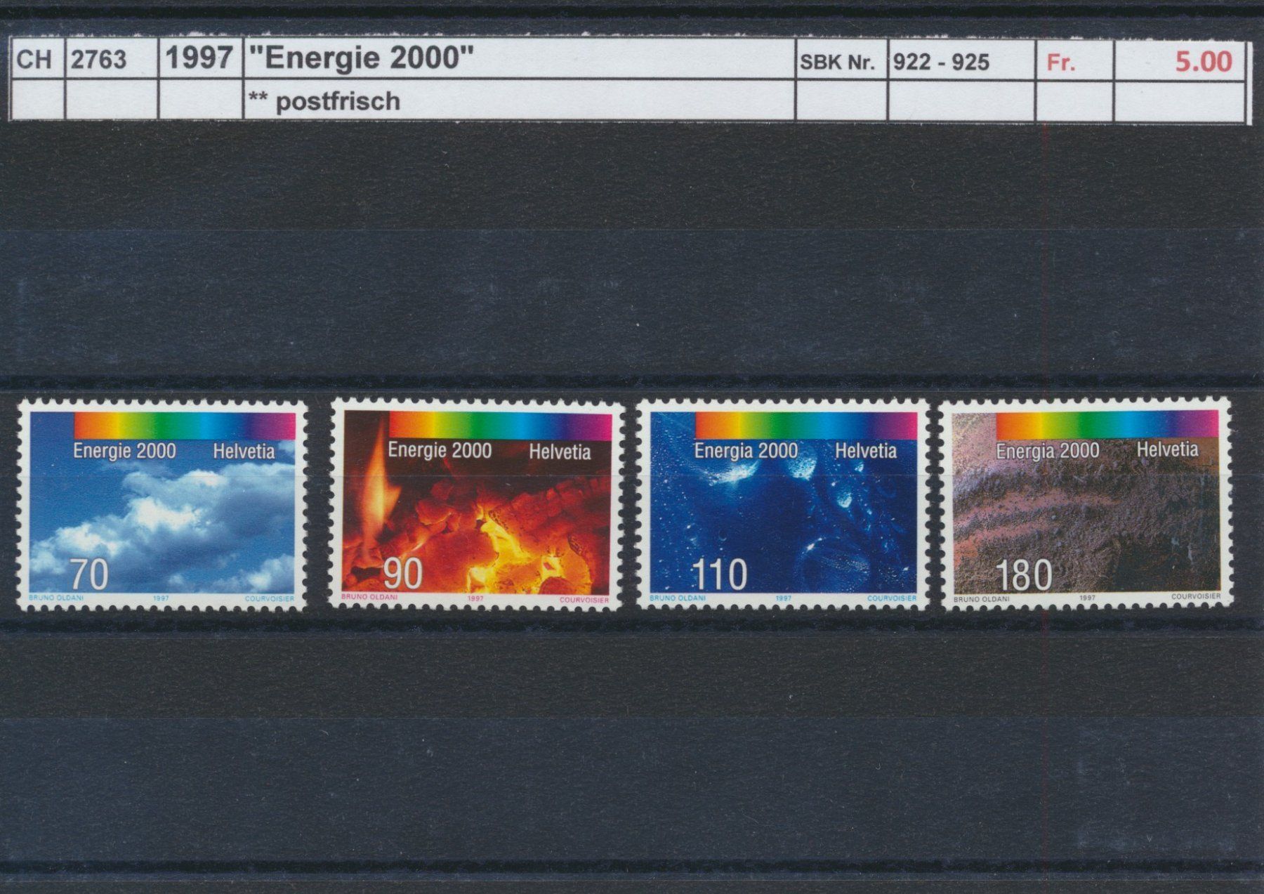 Tutti i francobolli: 1997 "Energie 2000", ** postfrisch – Nuovo (secondo la descrizione) da Winterthur venduto da Zupogeru