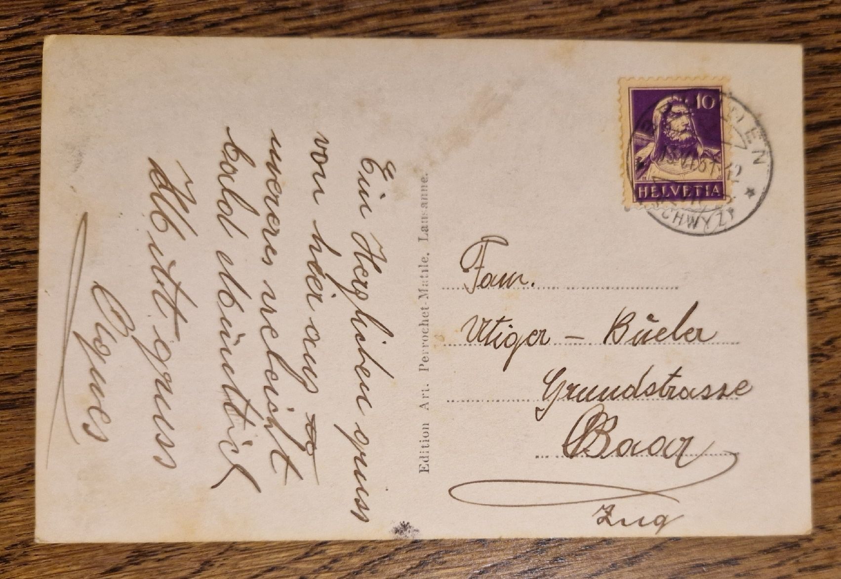 Cartoline postali: Brunnen, Schweizerhof, Apotheke, Oldtimer 1931 – Usato da Ebikon venduto da Donar50 3