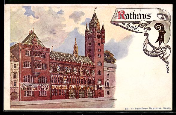 Cartoline postali: Basel, Aussenansicht des Rathauses – Usato da Berlin venduto da bartko-reher