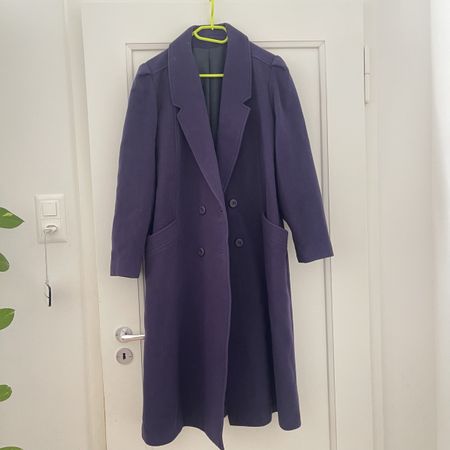 vintage Damen Mantel lila aus Wolle Made in France gr. M