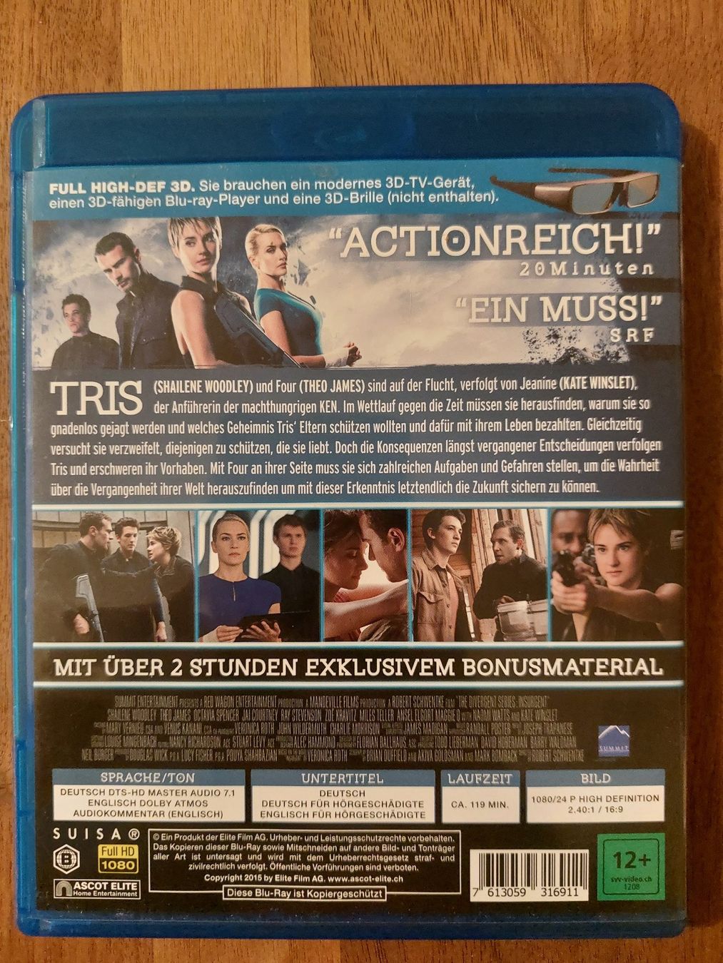 Tutti i DVDs: Blu Ray 3D - Insurgent Die Bestimmung 2 – Usato da Rheinfelden venduto da FilmAuktion 1