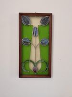 Vitrail décoratif ancien encadré
