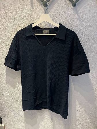 Dunkelblaues / Navy Strickpolo, Grösse M, H&M