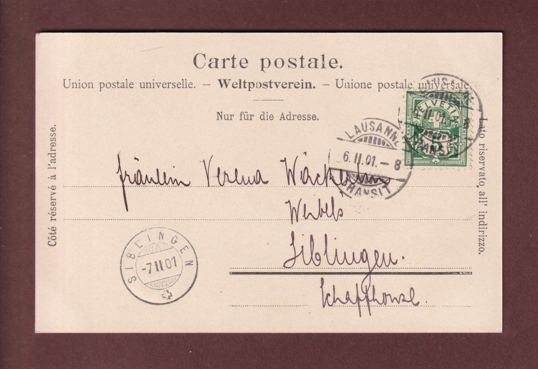Cartoline postali: LAUSANNE - Cathédrale - 1901 – Usato da Pully venduto da nicecards 1
