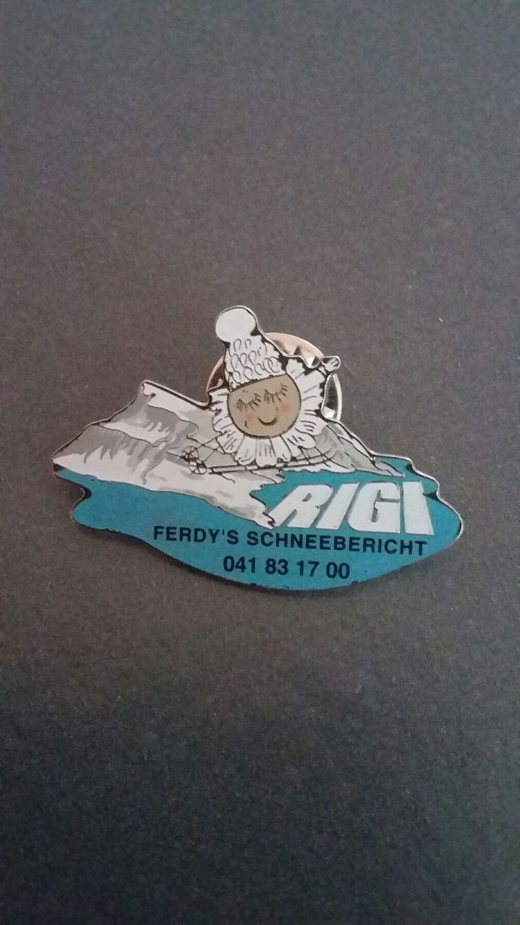 Broschen & Nadeln: Pin Rigi Bahnen "Ferdy's Schneebericht" – Gebraucht aus Goldau von Soundbookie