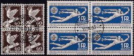 1932, Abrüstung Nr.189+190 Viererbl. gestempelt, fehlerfrei.