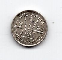 (783) Australien 1943, 3 Pence, top stgl