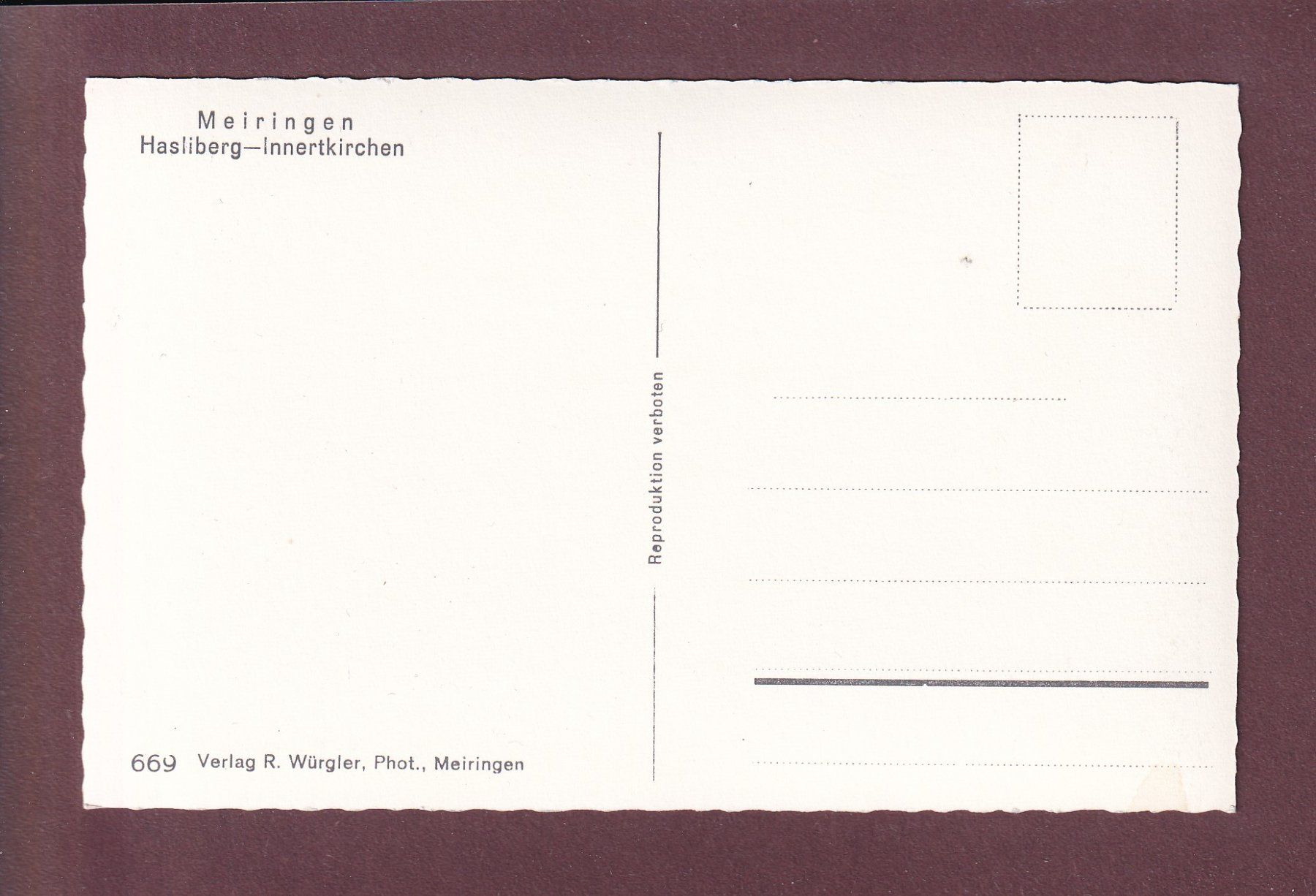 Cartoline postali: MEIRINGEN - Hasliberg - Innertkirchen – Usato da Pully venduto da nicecards 1
