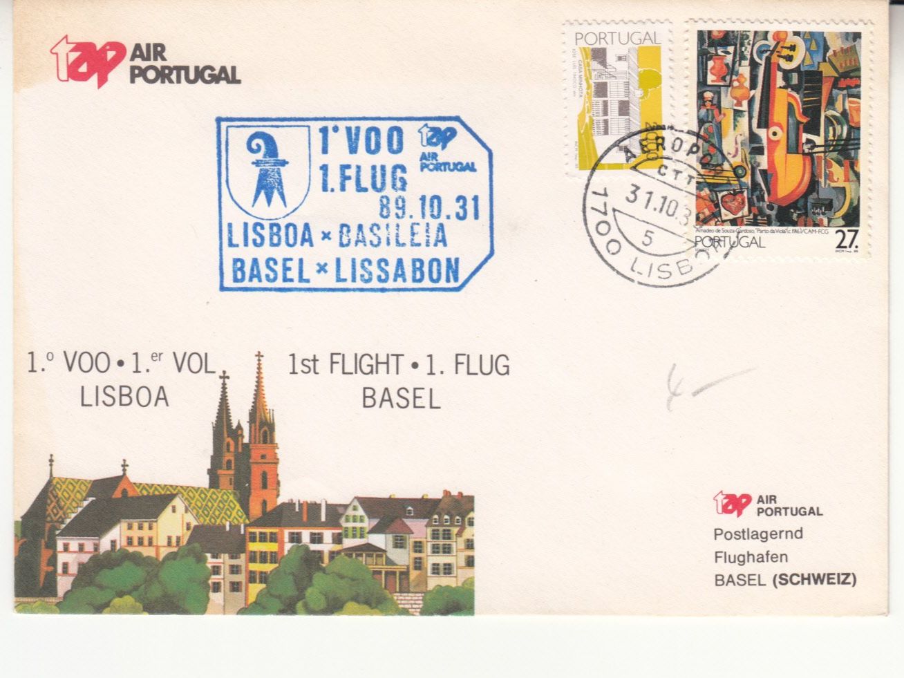 Tutti i francobolli: SLH RF 89.16 Lissabon-Basel – Usato da Bürglen TG venduto da StampGraf