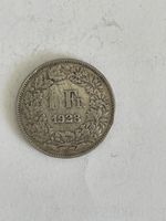 Schweizer 1 Fr. Silbermuenze 1928 - Sammlerstueck Rarität