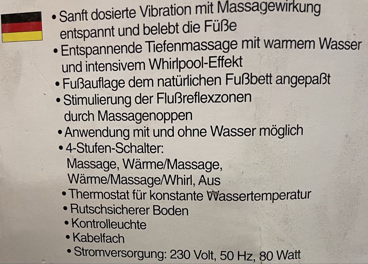 Dispositivi per massaggi: Fusssprudelmassagebad – Usato da ftan venduto da MaSchu12 3