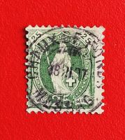 STEHENDE HELVETIA 67 VOLLSTEMPEL LA CHAUX DE FONDS 1897