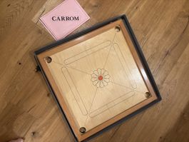 Carrom - Carambole, Spiel aus Holz mit Spielsteinen