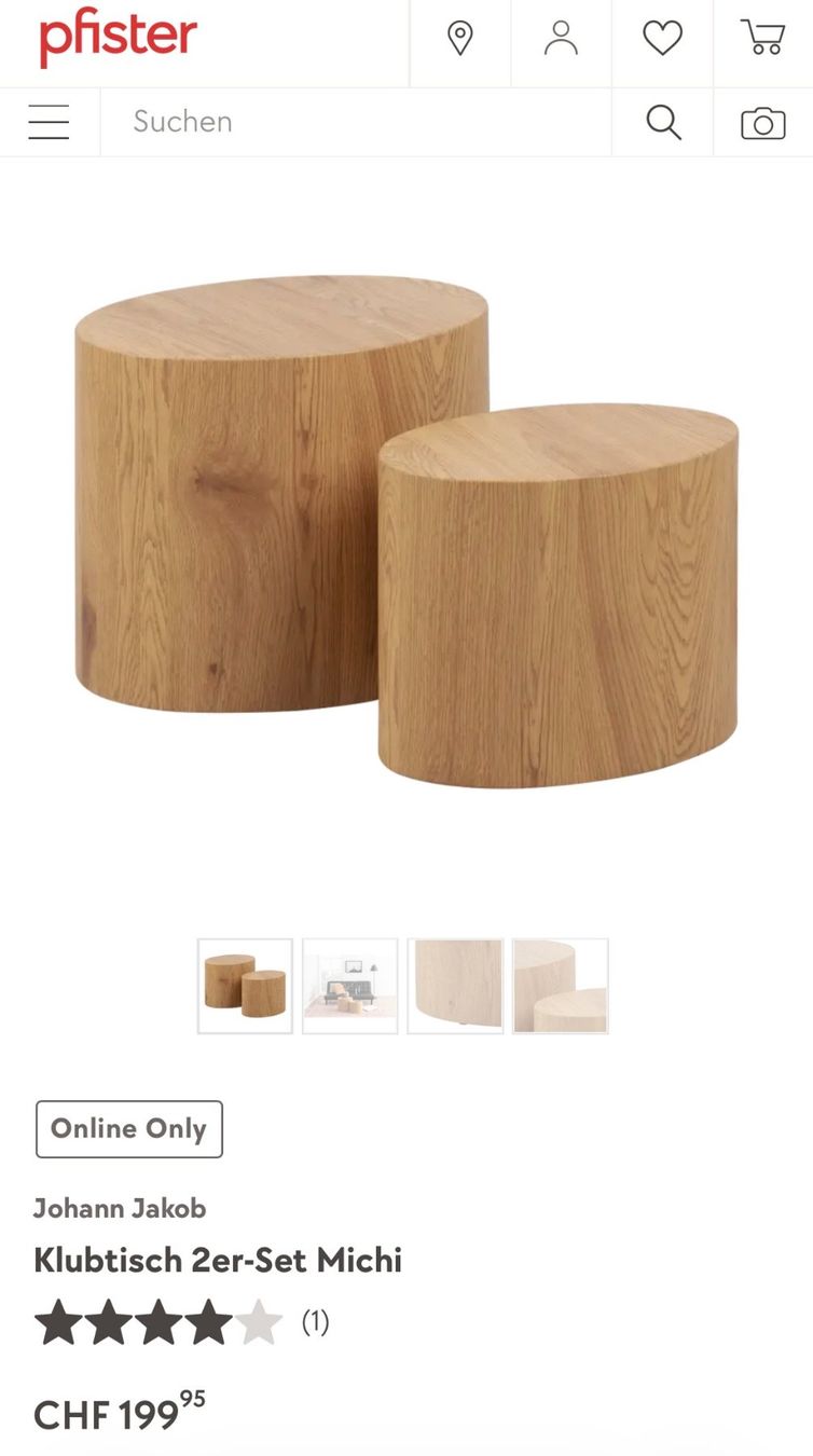 Pfister Set di tavolo e panche: Beistelltische 2er Set, oval – Usato da Rombach venduto da ste_t2gx 9