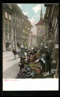 Bern, Marktgasse am Markttag mit Blick z