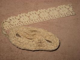 Häkelspitze Baumwollgemisch beige 2,5cm breit Reststück!