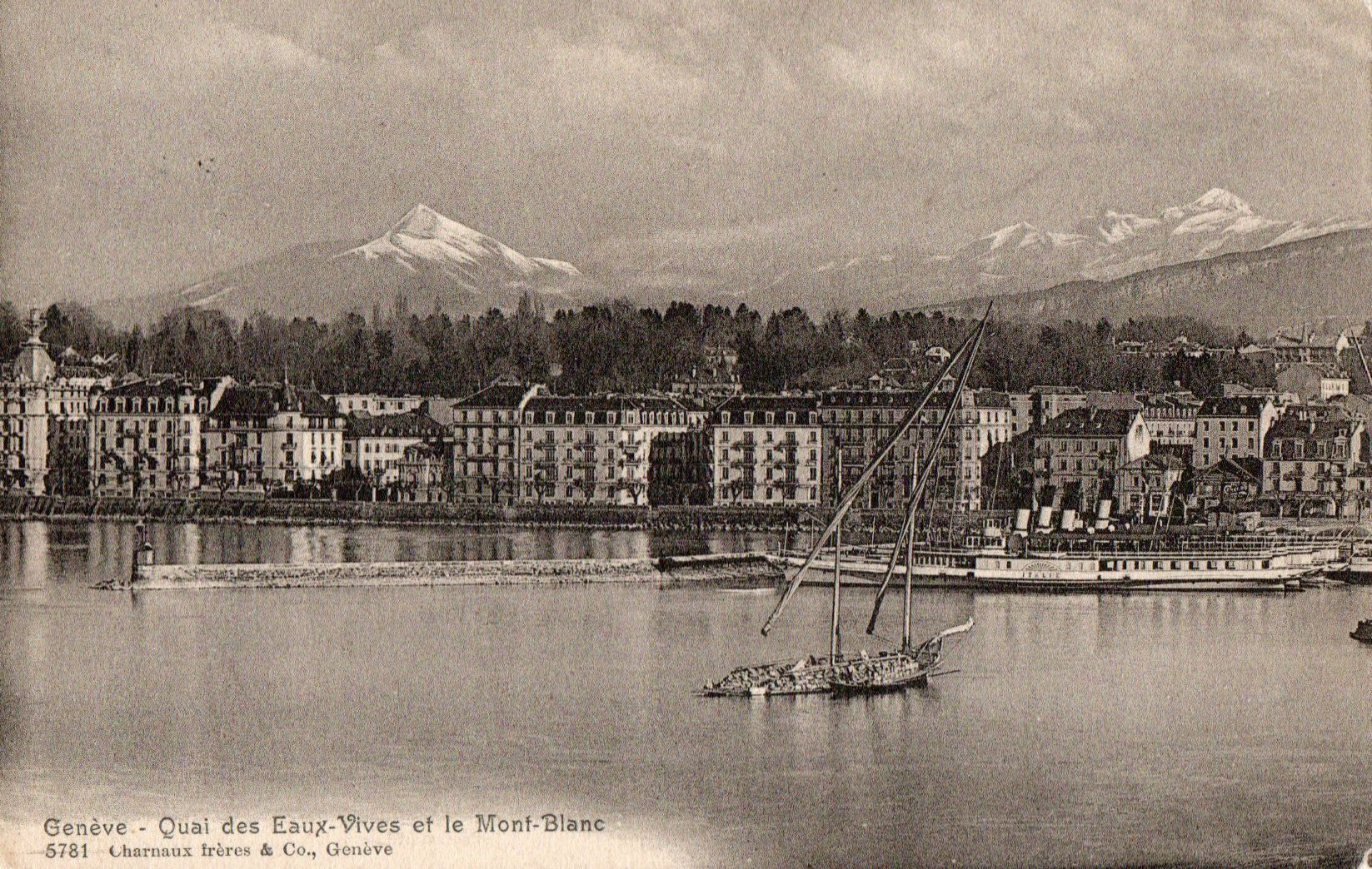 Ansichtskarten: Genève - Quai des Eaux-Vives – Gebraucht aus Melano von pisonsdro