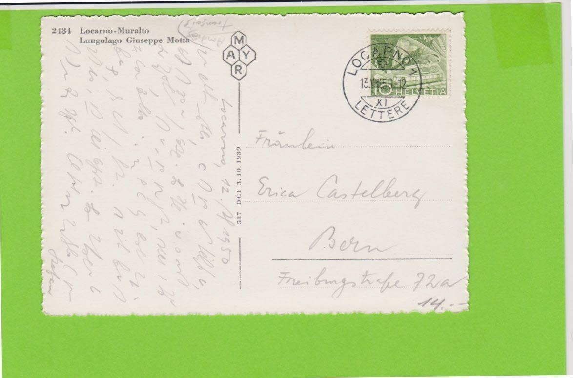 Cartoline postali: Locarno Muralto  -  alte Ansichtskarte – Usato da Vitznau venduto da Ropaku 1
